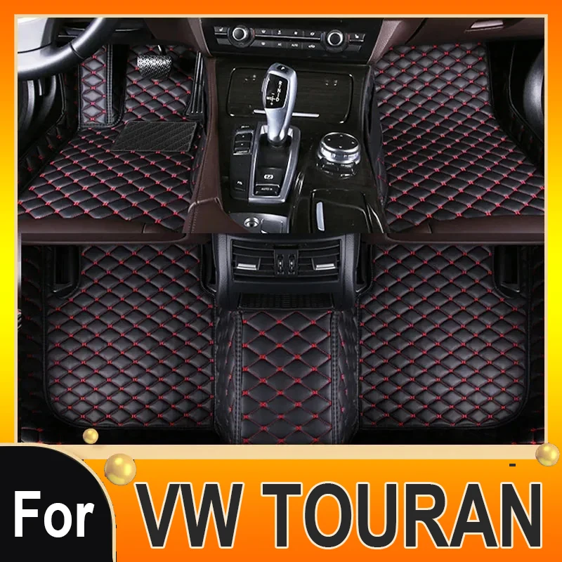 Car Floor Mats For Volkswagen TOURAN 7-seat 2006-2015 2014 2013 2012 2011 Custom Auto Foot Pads Automobile Carpet Cover interior