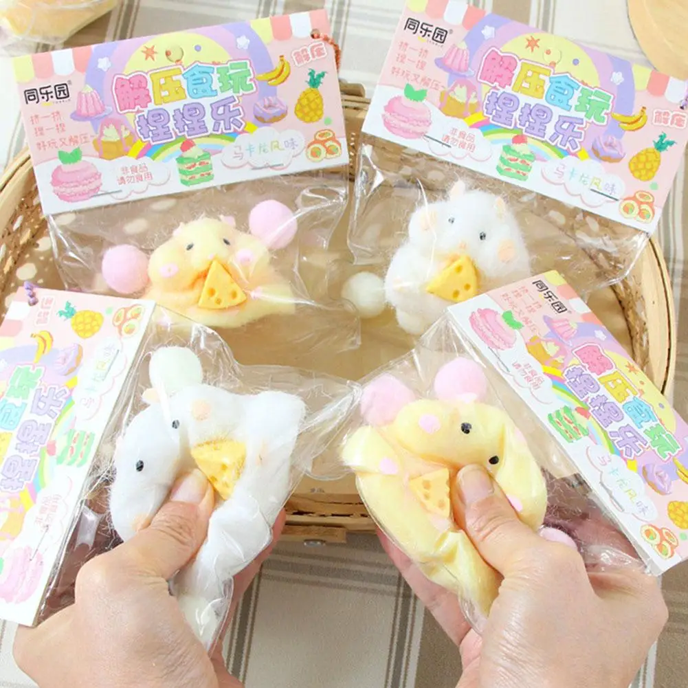 Jouet Hamster avec Fromage Souligné pour Enfants, Matériel TPR, AdTosGifts, Petite Souris, Jouets à Presser, Super Doux