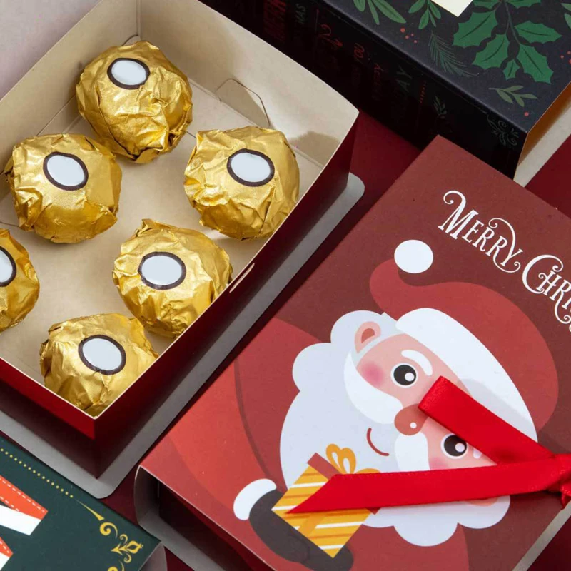 5Pcs Book Shape Merry Christmas Candy Boxes Bags Christmas Santa Claus Gift Box Navidad Natal Noel Party Decoration Supplies