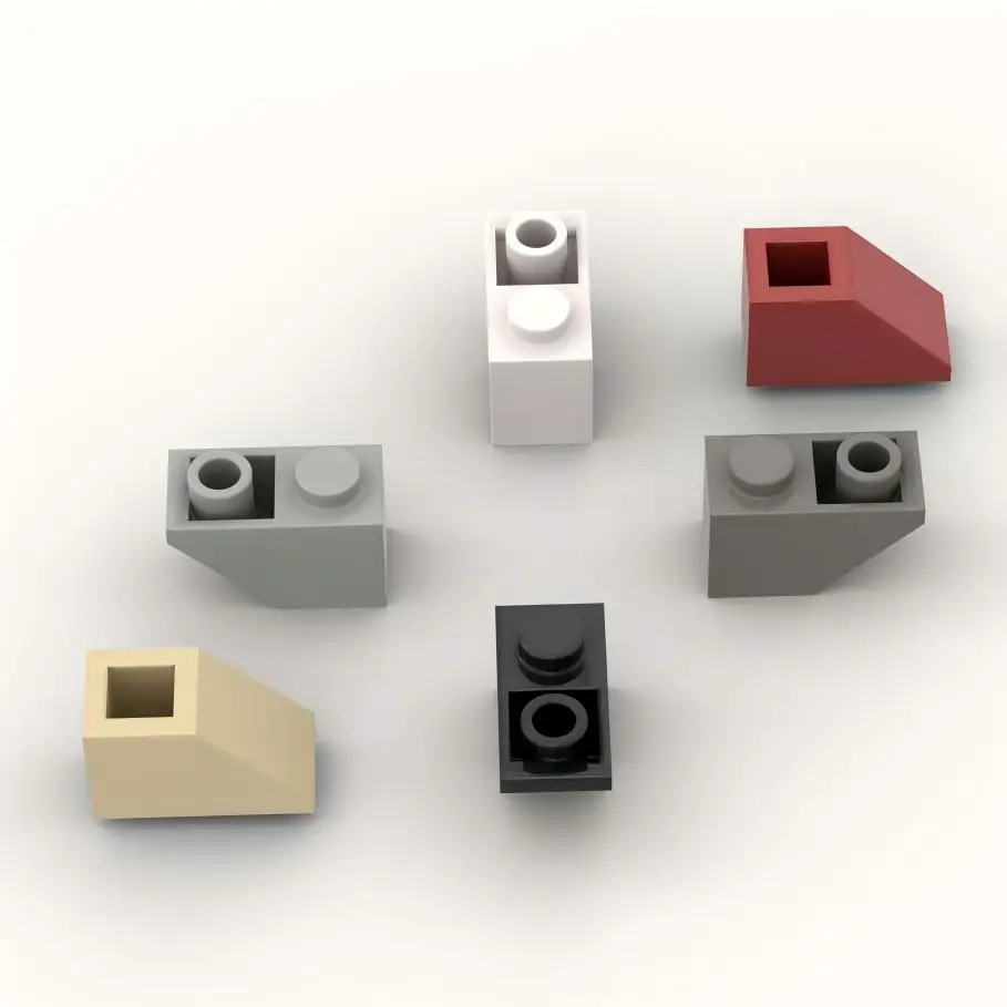 แผ่นประกอบชิ้นส่วน 10 ชิ้น รุ่น 3665 แบบกลับด้าน 45 องศา 2x1 สำหรับสร้างบ้านปราสาท ตัวต่อบล็อก ใช้ร่วมกันได้ 100% ของเล่นตัวต่อ DIY