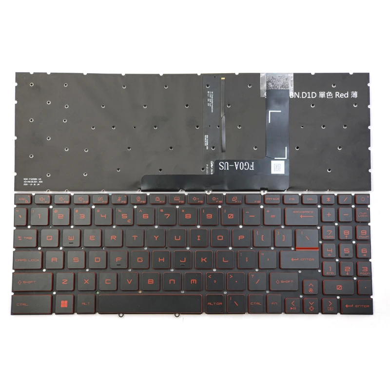 New For MSI Katana GF66 GF76 11SC 11UC 11UD 11UE 11UG 12UC 12UD 12UE 12UG 12UGS Laptop Keyboard US Red Backlit