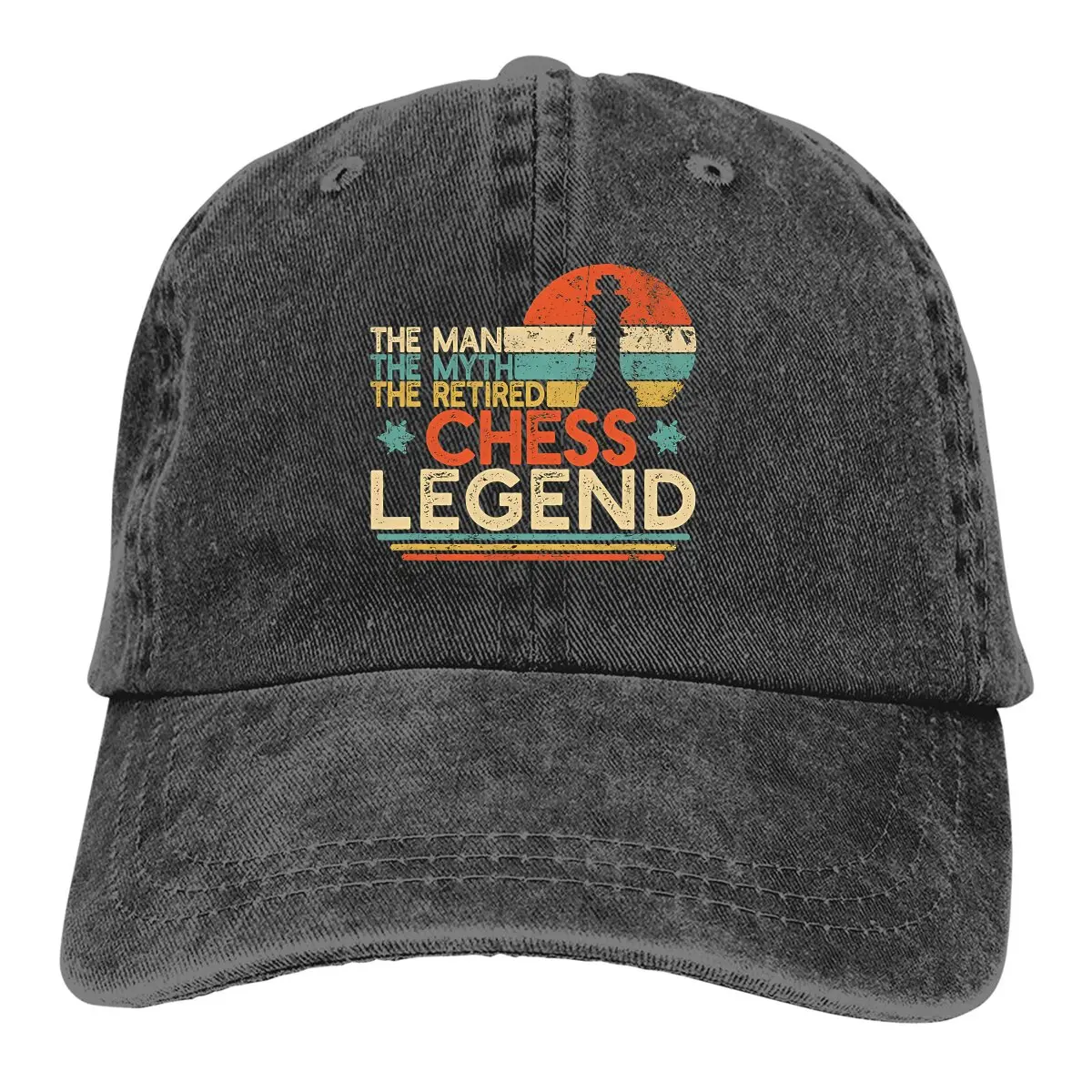 Man Myth Retired Chess Legend Baseball Cap Men Hats Women Visor Protection Snapback Chess Design Caps