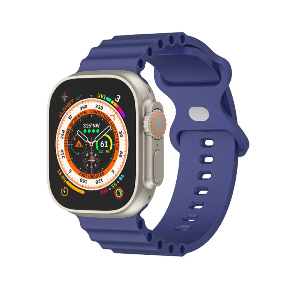 Ocean Silikonarmband für Apple Watch Ultra 3 2 1 49mm Atmungsaktives Armband Serie 9 8 7 6 5 4 SE 45mm 44mm 42mm Armbänder – Detail 11