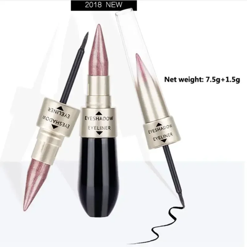 2 In 1 Glitter Long Lasting Waterproof Eyeliner Pencil Makeup Cosmetics Liquid Eyeliner Eyeshadow Pen Single Colored Pearl