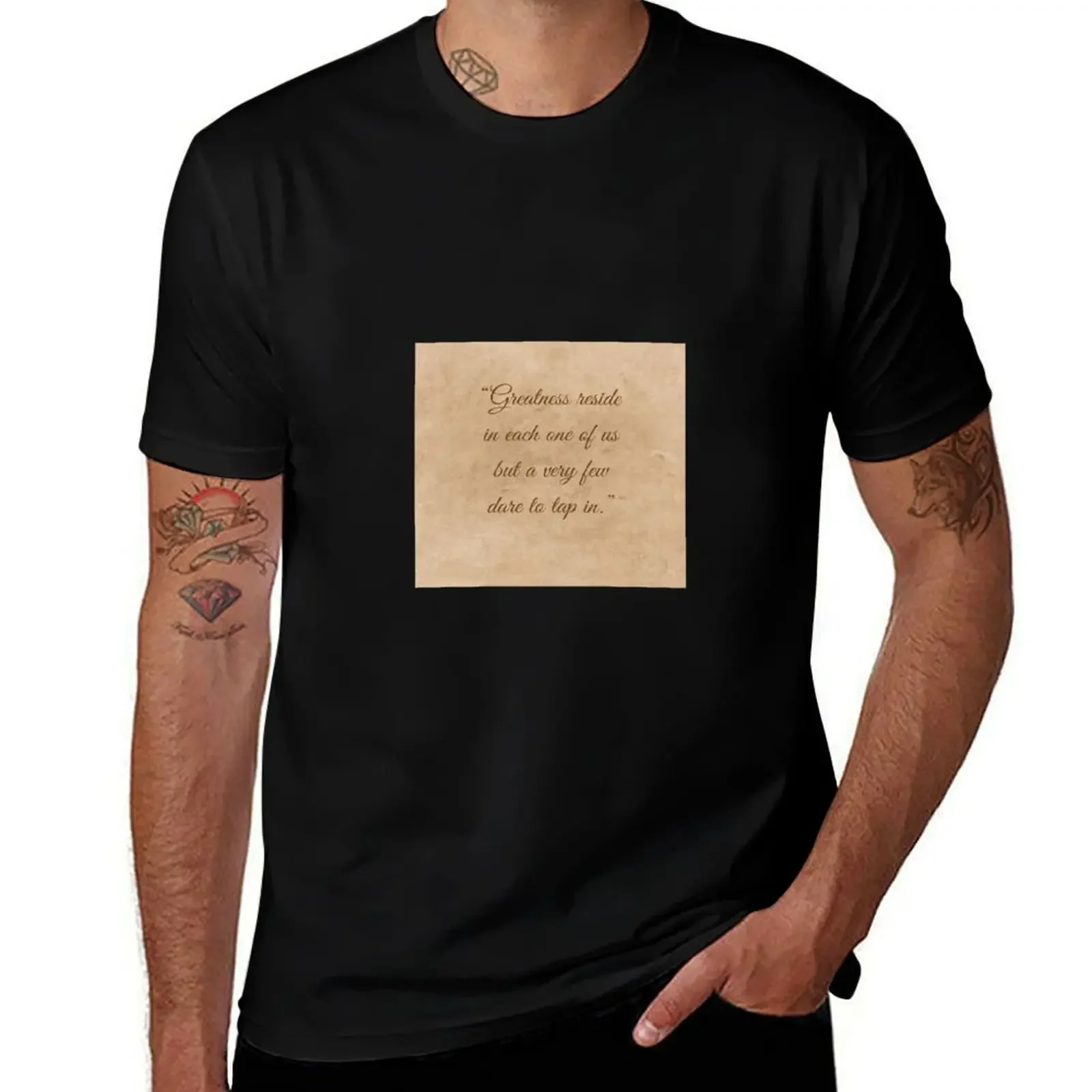 Grandeza reside en cada uno de nosotros pero un poco dioso a tocar en camiseta camiseta personalizada camiseta de diseñador hombres