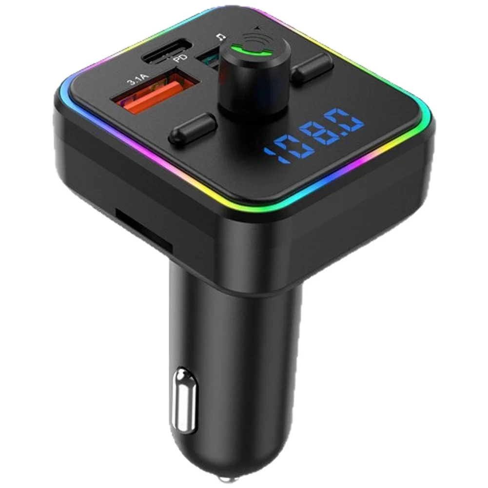 Car Journey Black Car MP3 Transmitter Car Music Streamer Adjustable Frequency Range Compatible With Smartphones