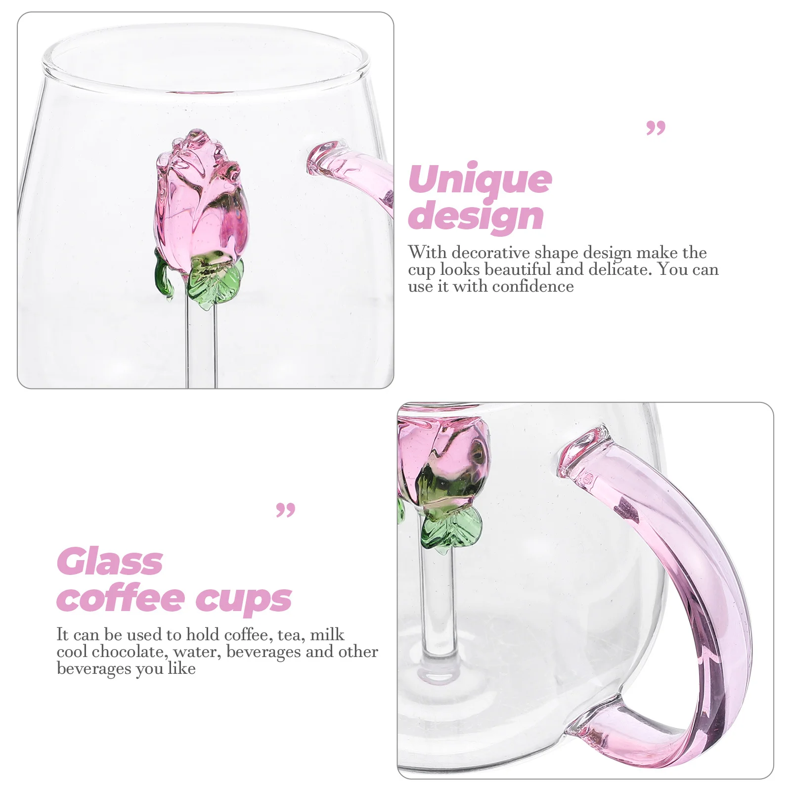 

Clear Beverage Cup Decorative Water Glass for Iced Tea Coffee Milk Juice Party Daily Use Portable Glasses for Drinking