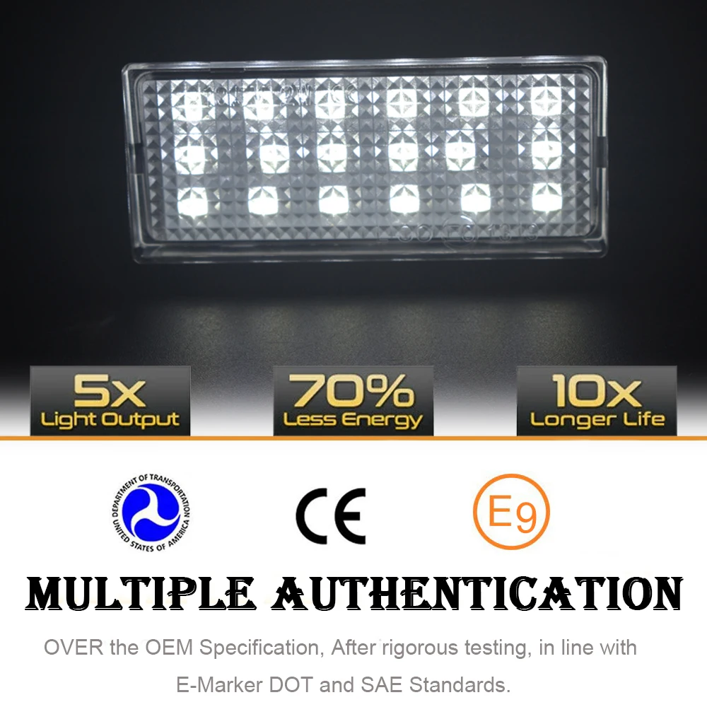 6000K Canbus Rear License Number Plate LED Light For Kia Rio Soul Picanto New Morning Hyundai I10 I20 Terracan Auto Accessories