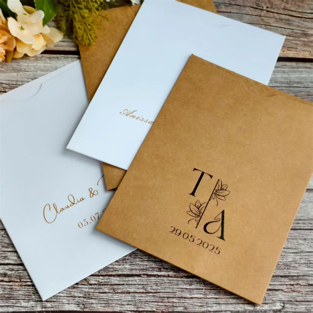 

Custom Invitation Pocket Envelope, Fit For Wedding Birthday Bridal Shower Sweet 16 Quinceañera 50 Sets