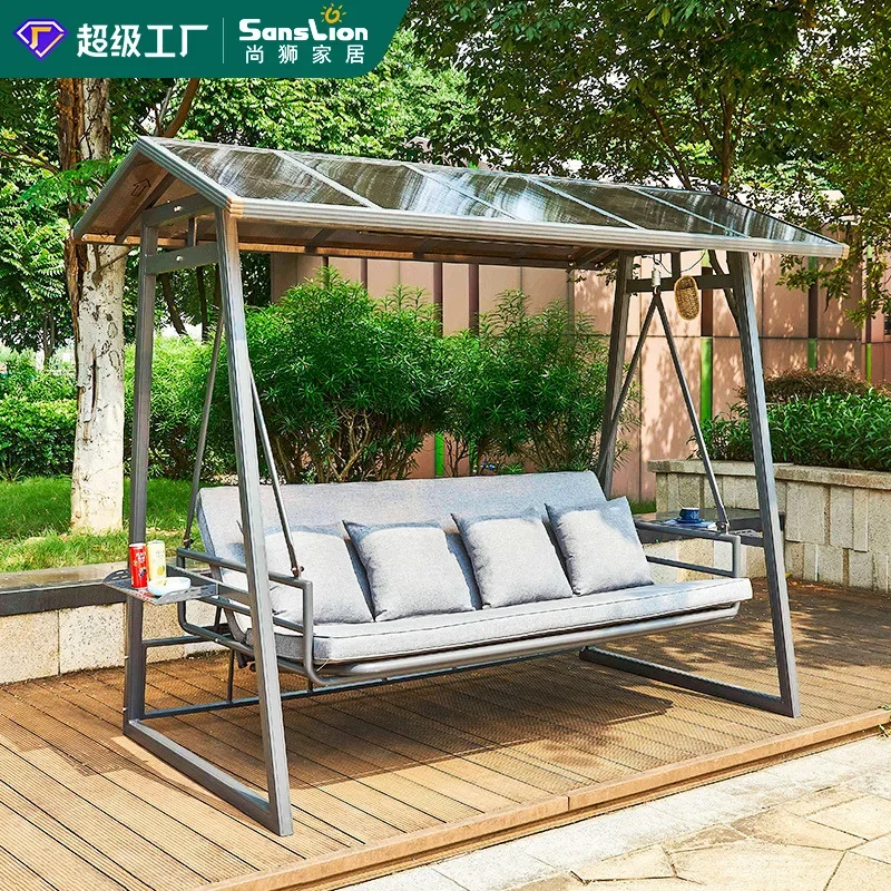 

Outdoor Swing Hanging Chair Patio Hanging Chair Terrace Rocking Chair Yard Rainproof Three-person Hammock Outdoor Hanging