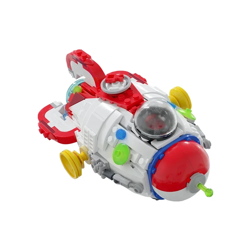 Anime Pikmined Captain Olimar S.S. Dolphin Delivery Ship MOC Building Block Set  Space Rocket Freight Aircraft Brick Model Toy