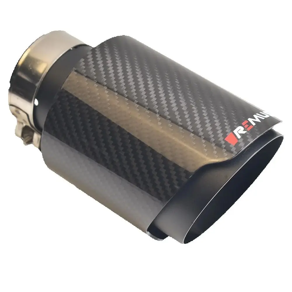 Embout d'échappement noir mat en fibre de carbone brillante pour voiture modifiée avec VREMUS