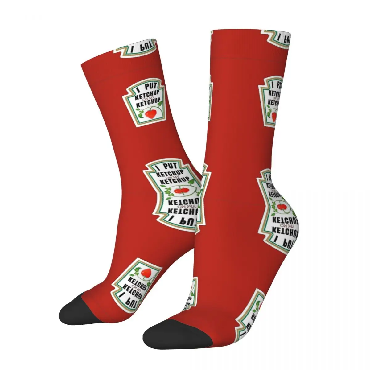 

KETCHUP Tomato Stockings Custom Novelty Socks Winter Non Slip Socks Adults Men Outdoor Soft Socks