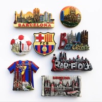 Barcelona 3D Fridge Magnets Tourism Souvenir Spain Resin Refrigerator Magnets Sticker Collection Handicraft Gift Home Decoration