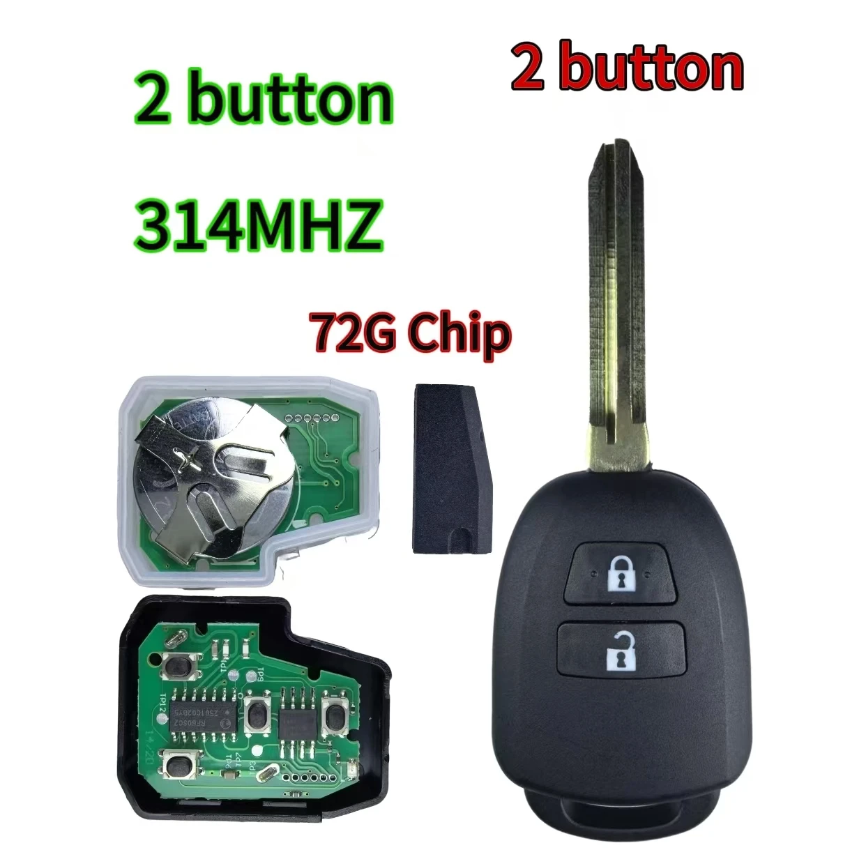 Jingxin HYQ12BEL/HYQ12BDM/HYQ12BDP 89070-02880 72G/H-8A Chip 314,3MHz Autoschlüssel/Gehäuse für Toyota Camry Corolla 2012-2017 – Detail 7