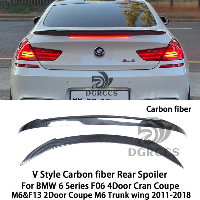 

For BMW 6 Series F06 4Door Cran Coupe M6&F13 2Door Coupe M6 V Style Carbon fiber Rear Spoiler Trunk wing Carbon fiber FRP primer