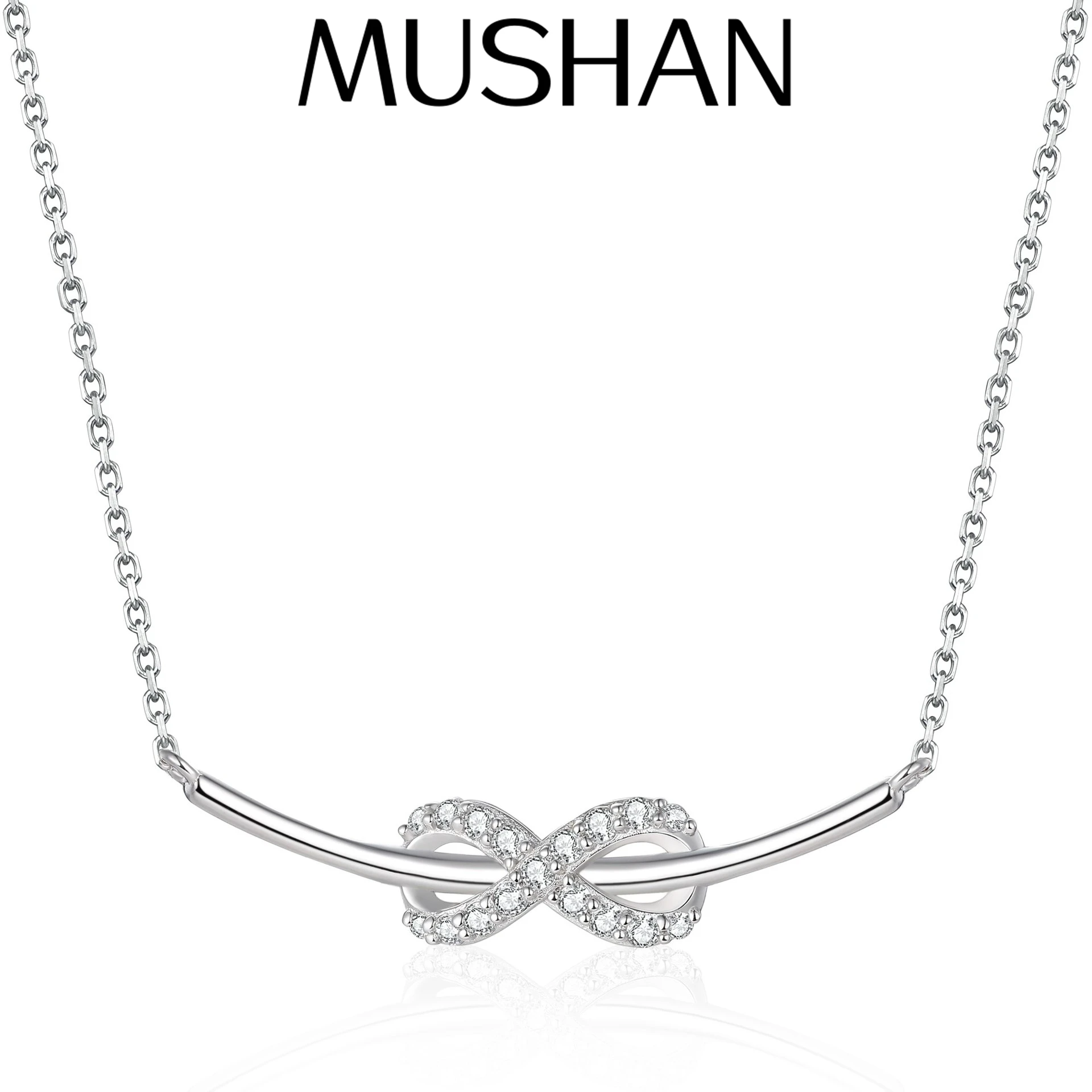

MuShan Jewelry 925 Sterling Silver Necklace Pendant Chain HCD Diamonds Anniversary Gift Valentine Gift Women Necklaces Jewelry