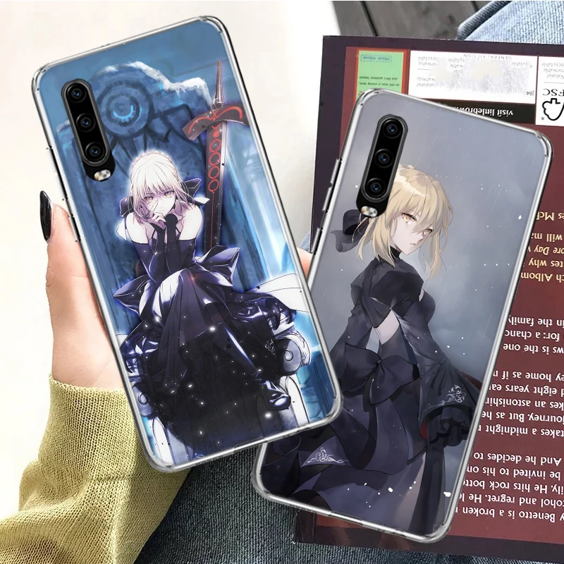 Cartoon Fate Stay Night Saber Phone For Huawei P30 Lite P10 P20 P40 P50 Pro Cover Huawei Mate 40 Pro 10 20 Lite 30 Capa Coque Sh