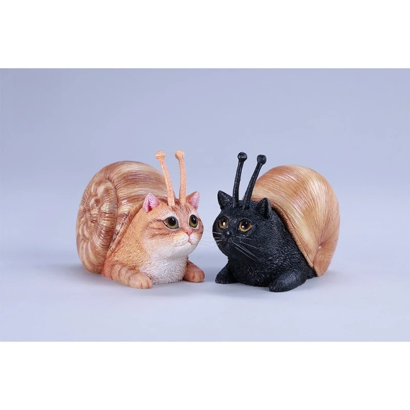 قبل البيع 1/6 مقياس لطيف القط الحلزون مواء-niu الحيوان محاكاة الراتنج نموذج تمثال سطح المكتب الإبداعية هدية حلية #3