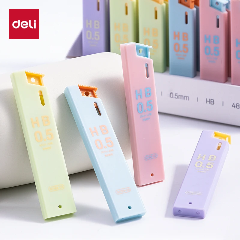 Deli 4pcs 0.5/0.7mm HB Mechanical Pencil Lead Core Office&School&Art&Sketch Supplies Stationery Gift Automatic Pencil Lead Core