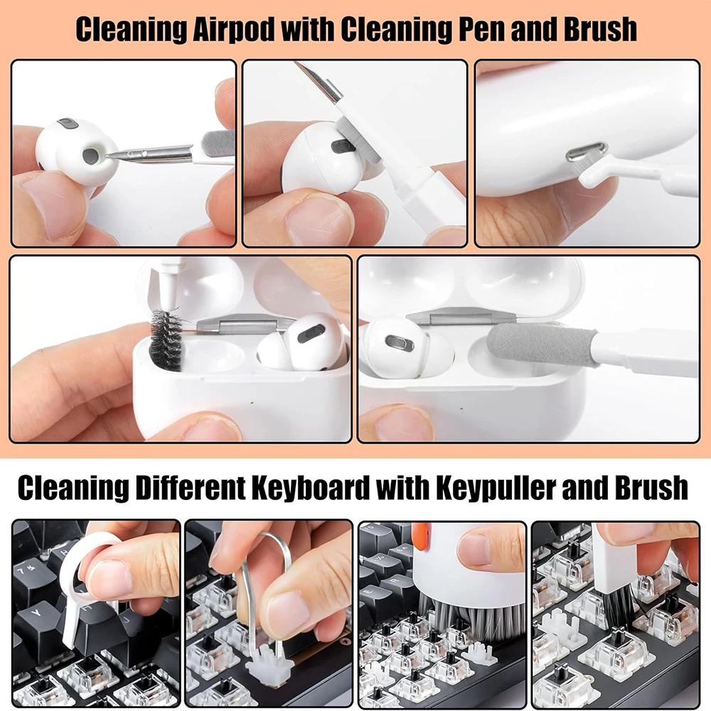 LORYI 20 IN1 Computer Keyboard Cleaning Kit Multifunctional Phone Camera Screen Cleaner With Extended Cleaning Rod For Laptop PC