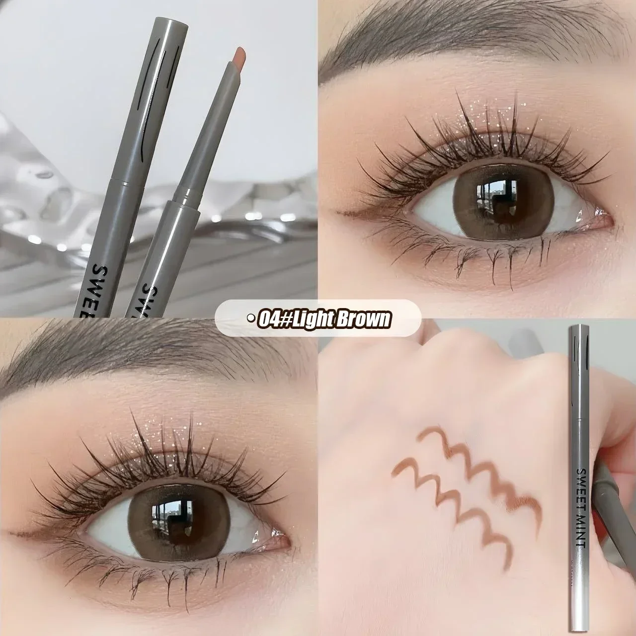 Gładki eyeliner w długopisie żelowym Matowy dolny ołówek do powiek leżący jedwabnik Odporny na pot Wodoodporny Bez rozmazywania Wewnętrzny eyeliner w sztyfcie Makijaż