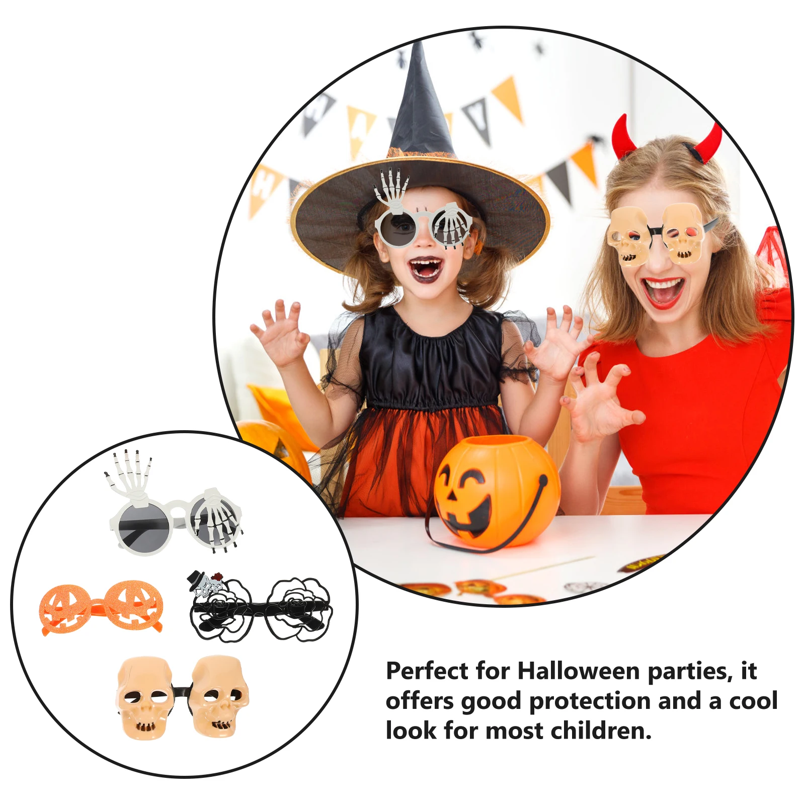 4 قطع من نظارات أنبوب الهالوين المضحكة للزينة، نظارات الحفلات والمهرجانات، نظارات الحفلات التنكرية #3