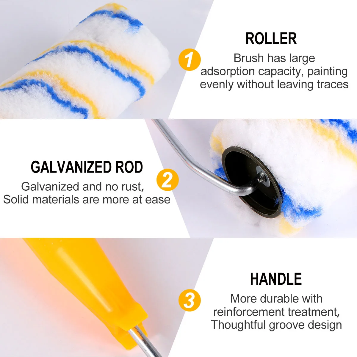 

4 шт., 250 мм, валик для рисования, прочный инструмент для рисования стен, гладкая ручка, маленькие эффективные чехлы, декор для дома, общежития, отеля, клуба