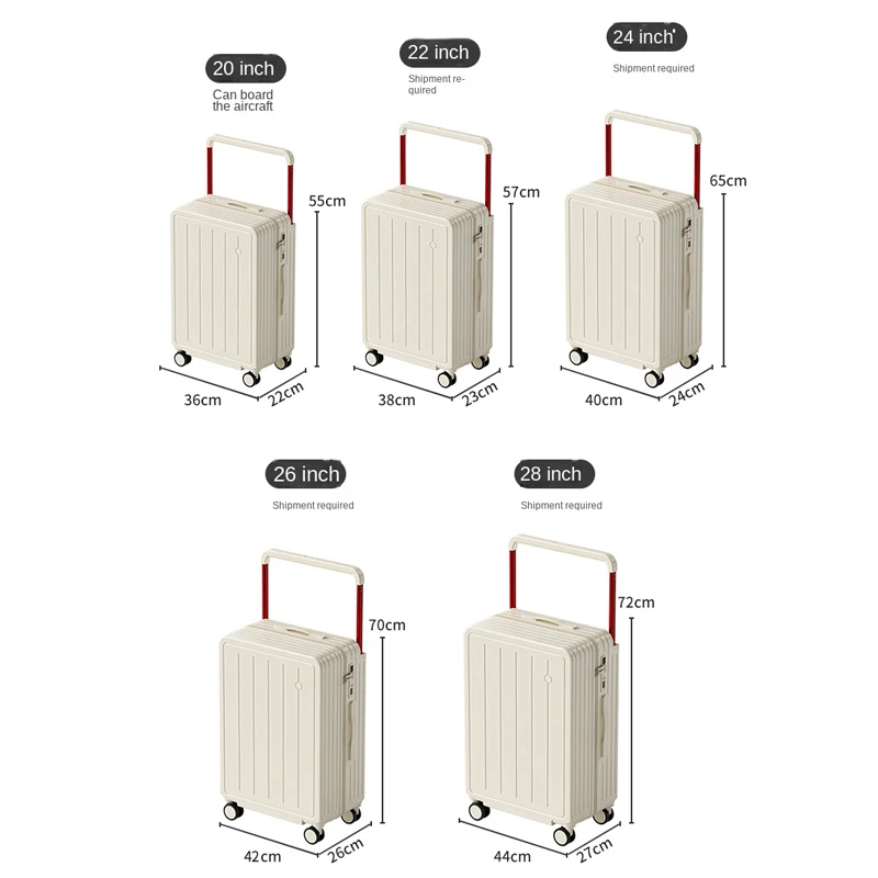 حقيبة سفر بعجلات واسعة أمتعة الكمبيوتر سعة كبيرة كلمة المرور متعددة الوظائف الأمتعة 20 بوصة حقيبة حمل 26 بوصة حقيبة سفر #6