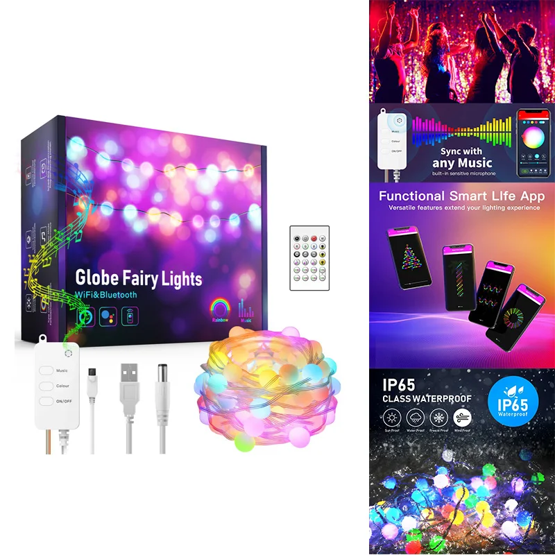 Tuya Smart Wifi Led Strip USB LED Colorful Fairy Light String App Voice Remote Control Work With Alexa Google Home