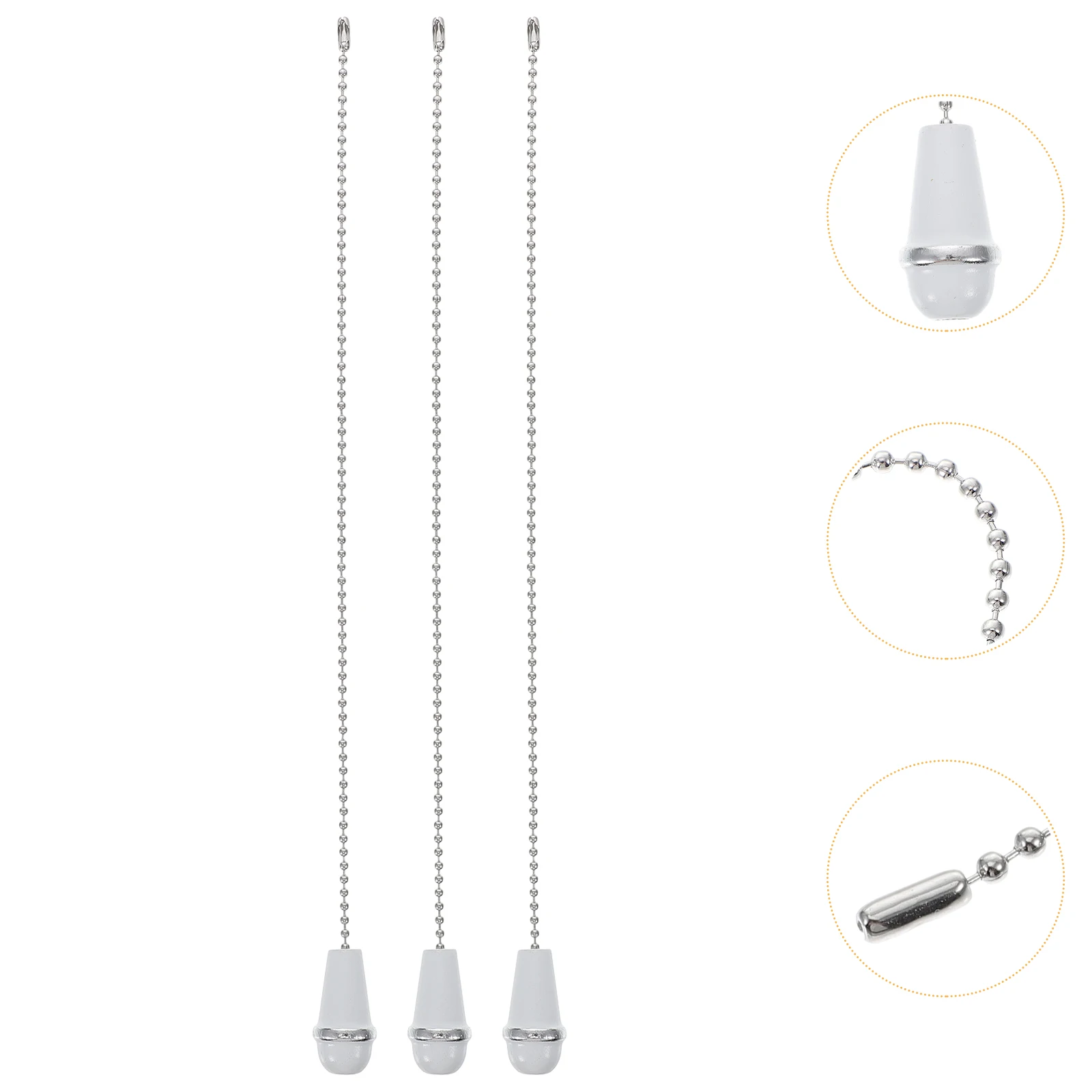 

3pcs Ceiling Fan Chain Light Pull Cord White Wood Cords Vintage Elegant Decorative Lamp Pendant Fan Switch Extension