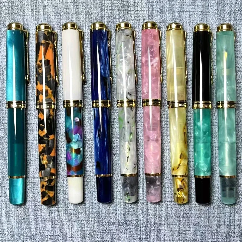 New Admok M800 Acrylic Resin Fountain Pen Bock/Schmidt Nib F/M/B 0.5/0.7/1.0mm Stationery Office Writing Gfit Ink Pen PK Pelikan