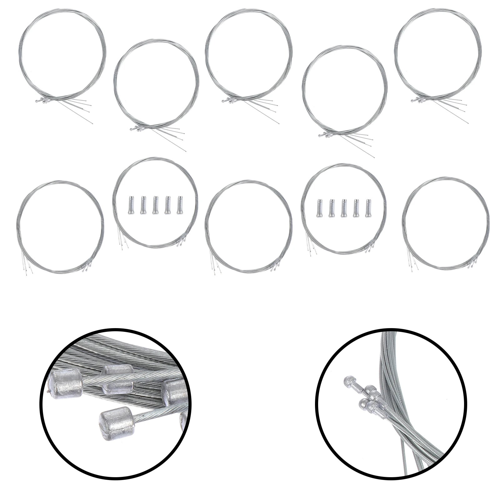 

5 Set Bicycle Line Core Kit Galvanized Aluminum Brake Derailleur Cable for Mountain Road Bikes Multicolor Durable Restore