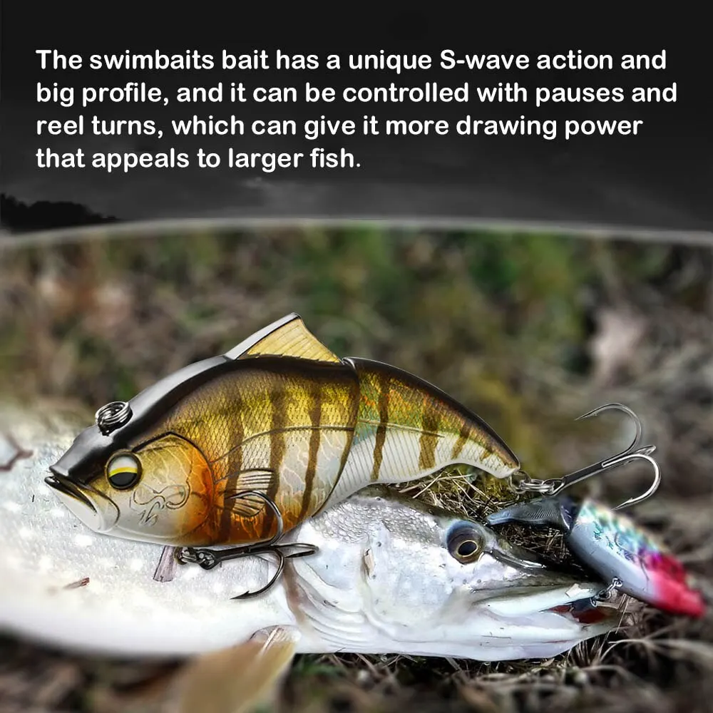 Lipless Vibration Lure Hard Baits 115mm Crankbait Fishing Lures Slow Sinking Floating VIB Jointed Fishing Wobbler for Fishing