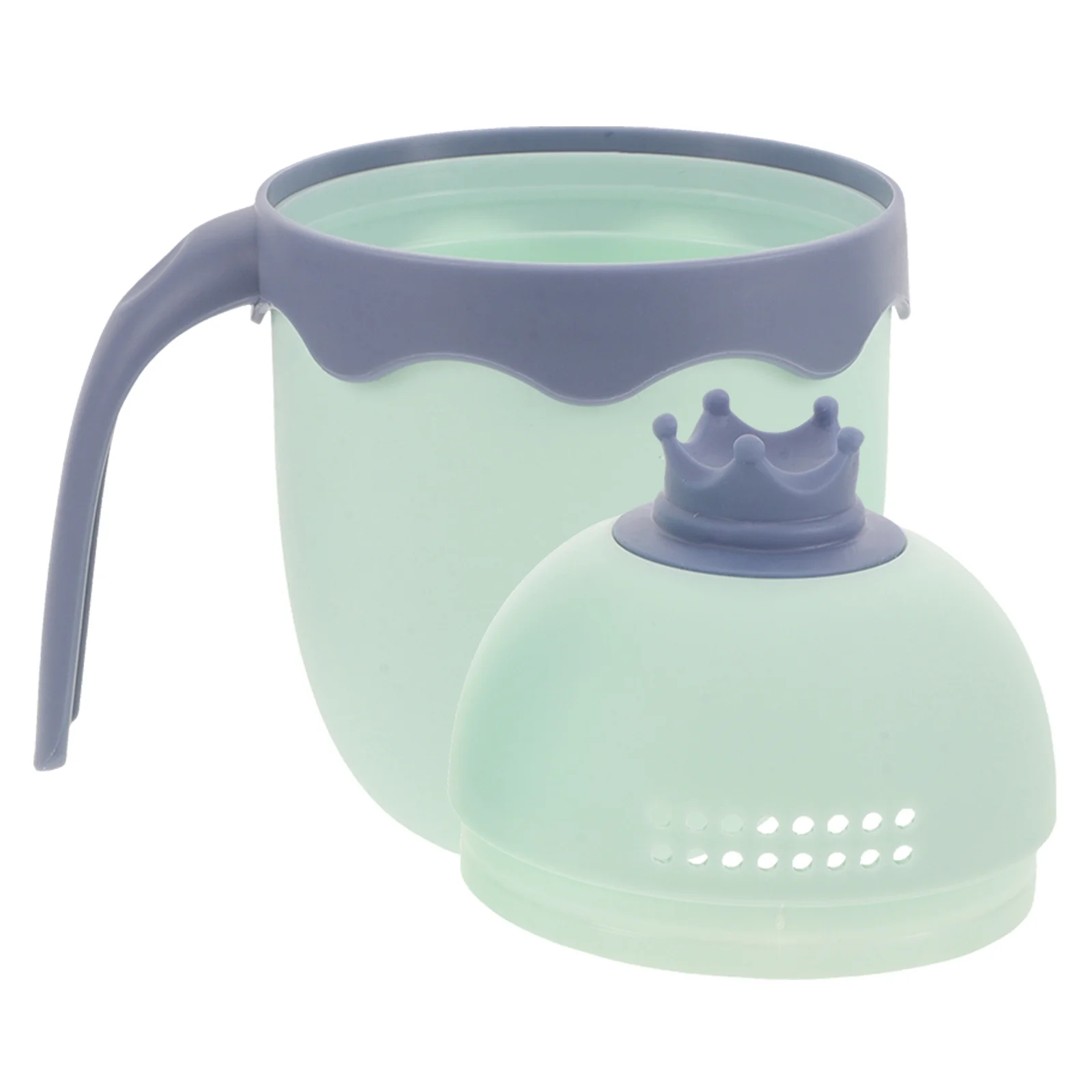 

Baby Bath Rinse Cup Cartoon Crown Pattern Shower Rinser Water Scoop Shampoo Cup Handle Newborn Tub Gentle on Skin Large Opening