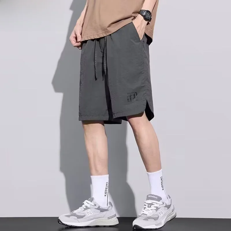 

TUCANO Большой размер, свободный крой из ледяного шелка, тонкие мужские повседневные прямые брюки, летние модные уличные брюки из полиэфирного волокна