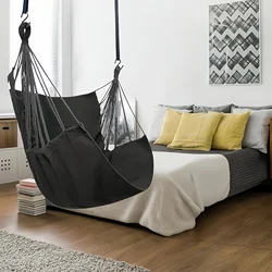 1 PC Comfort Canvas Hammock Chair - Relaxing College Dorm Swing, Sturdy Two Tie Ropes, Suitable for Indoor/Outdoor Use