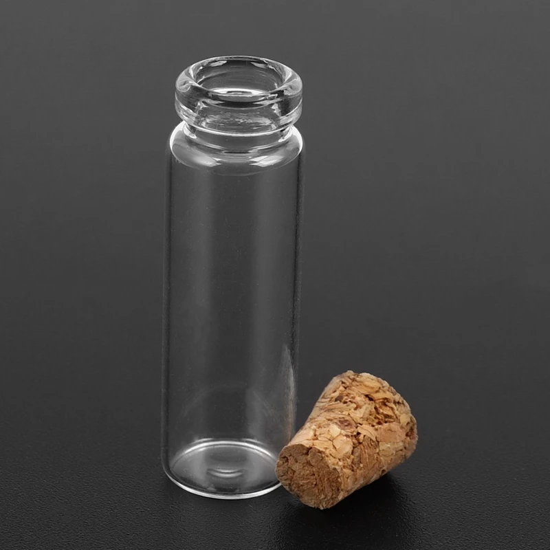 40Pcs 11X32mm Tiny Mini Empty Clear Cork Glass Bottles Vials 2Ml