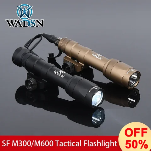 전술 SF M300 M300A M600 M600C 강력한 손전등 LED 에어 소프트 야외 사냥 무기 정찰 빛 20MM 에 적합