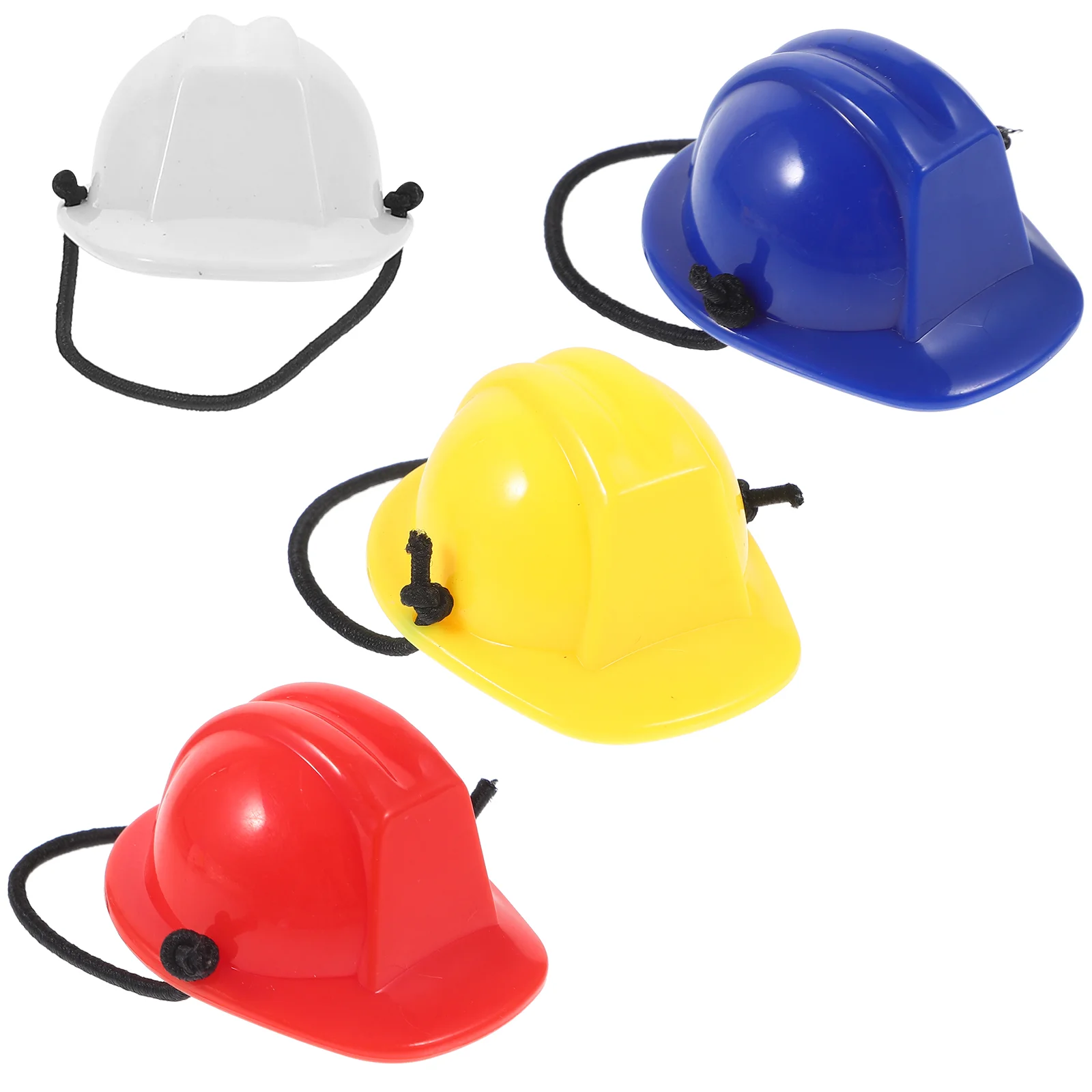4 Pcs Small Pet Safety Hard Hat Hamster Plastic Tiny Construction Mini Helmets