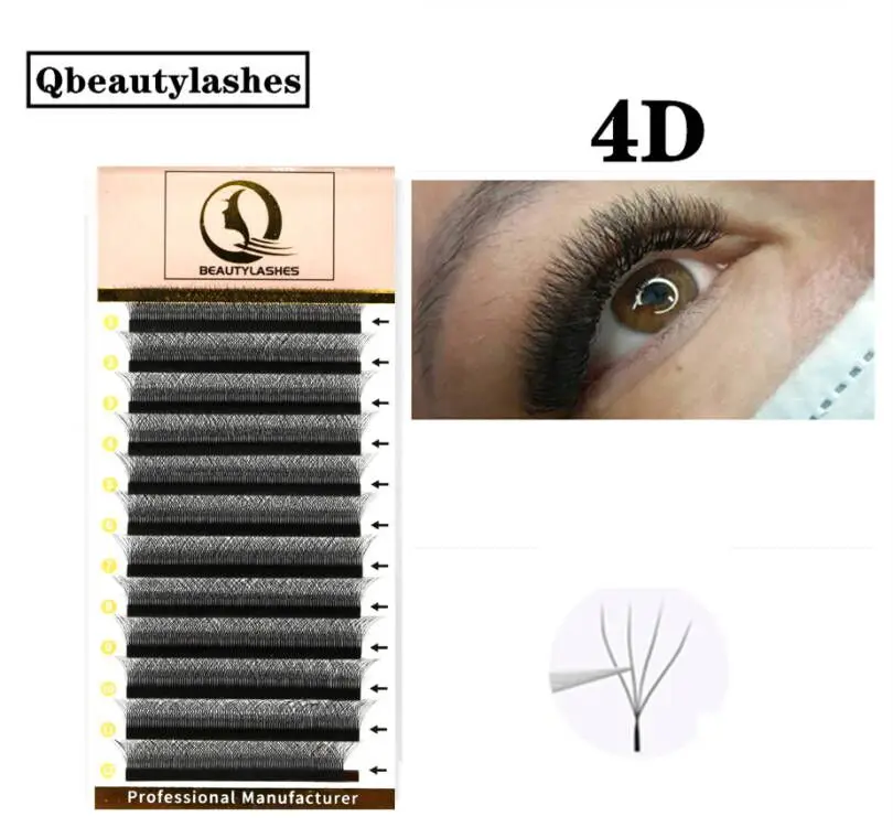 Qbeautylashes rzęsy w kształcie litery W 2D 3D 4D 5D 3DW 4DW gotowe kępki przedłużanie rzęs naturalne pojedyncze rzęsy