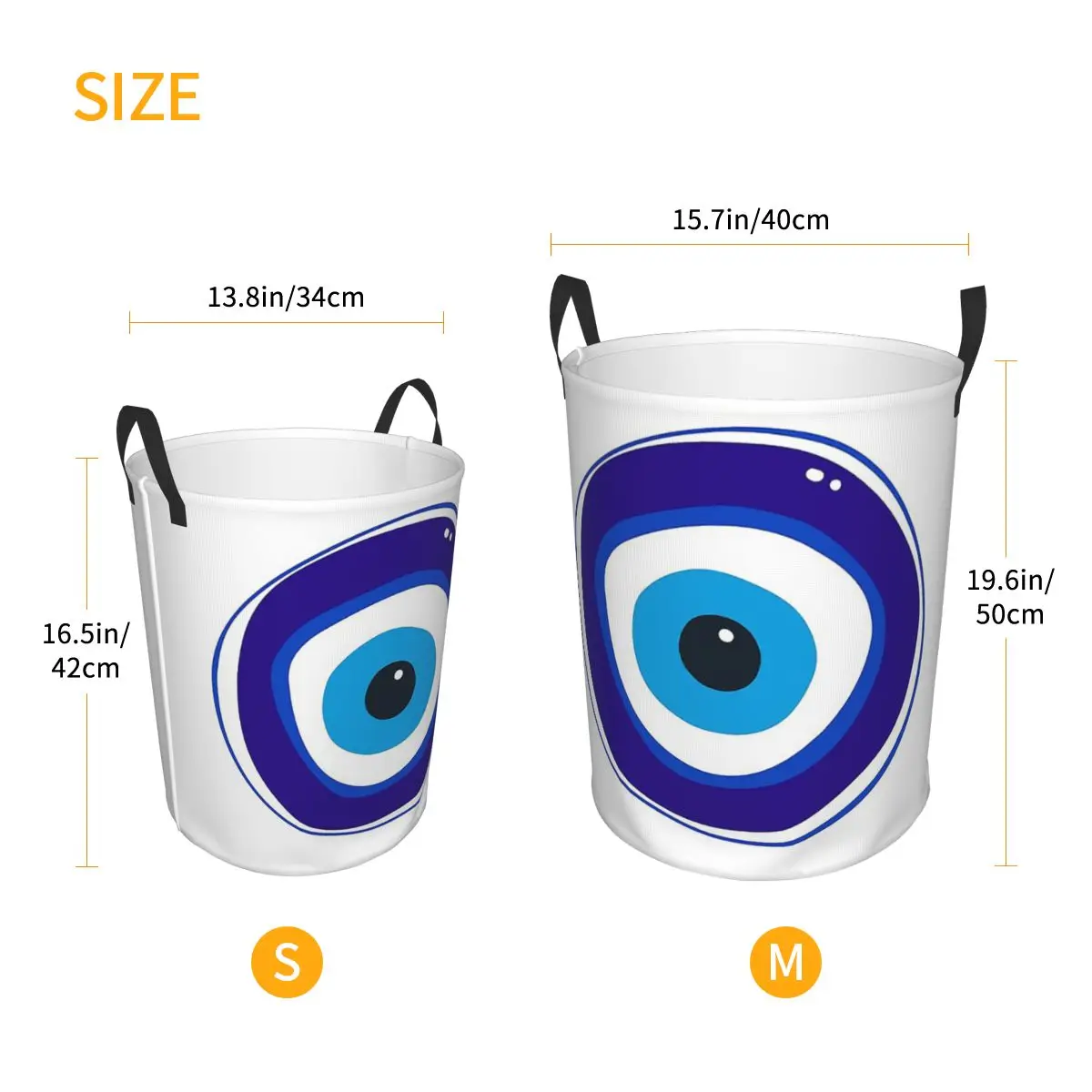 Nazar Amulet (evil Eye) Foldable Laundry Baskets Dirty Clothes Home Organizer Large Waterproof Box For Home Kids