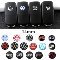 14mm Car Key Sticker Auto Control Keychain Emblem Accessories For Volkswagen VW Rline R GTI Golf Polo Passat Magotan Tiguan Bora