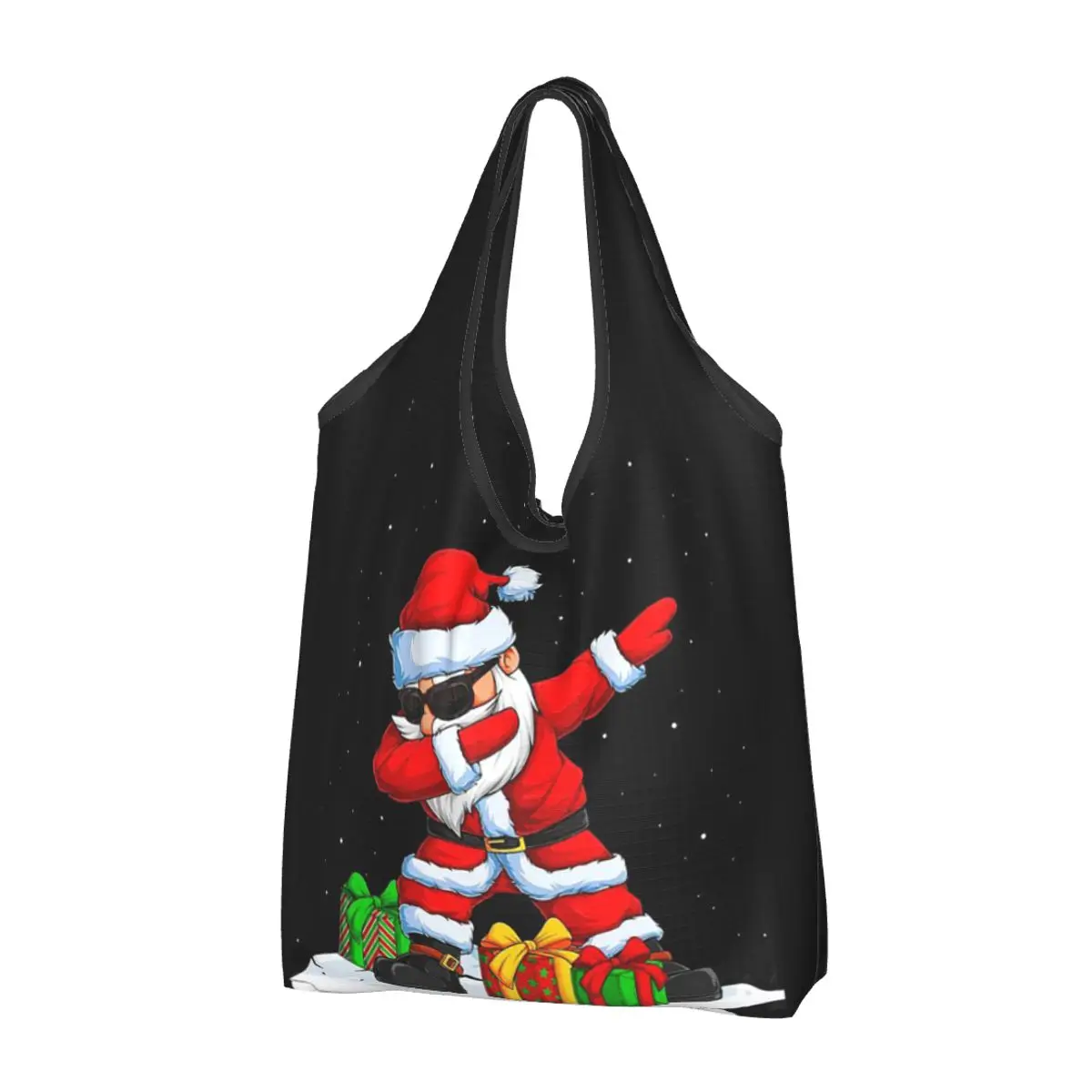 Vrolijk kerstfeest en fijne feestdagen! Draagbare boodschappentassen Herbruikbare shopper Boodschappen Handtas Schoudertas