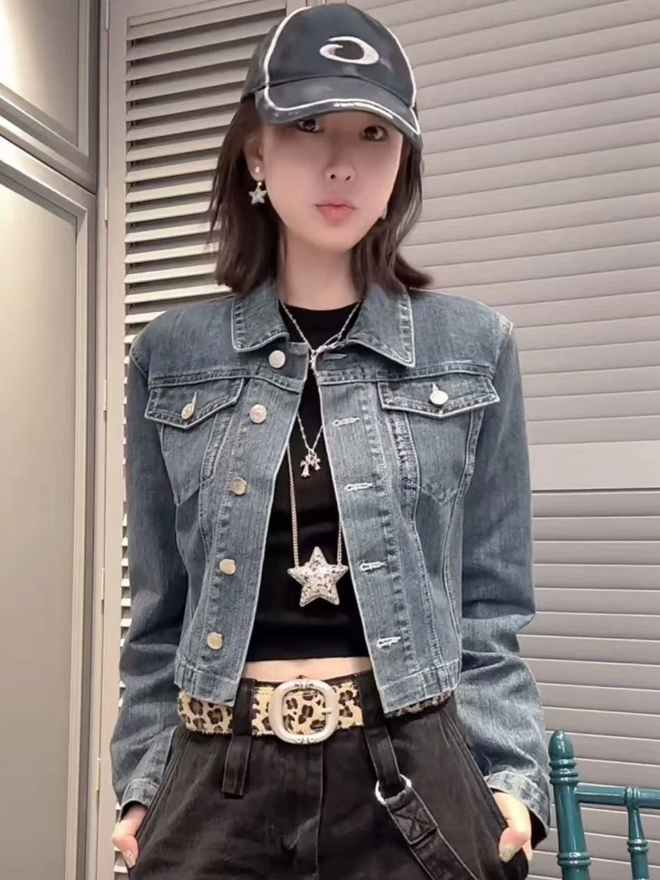 

Универсальная джинсовая куртка-жакет для мужчин и женщин, осень 2025, новинка, Le a Station 3999, повседневная верхняя одежда