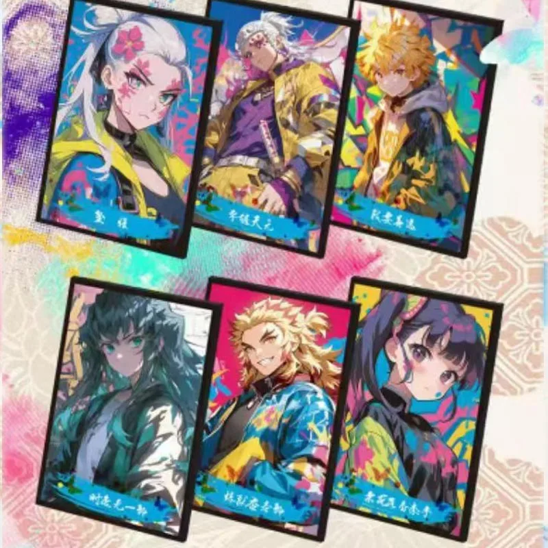 Venta al por mayor colección Demon Slayer Hemu Cultural Raster acrílico lindo versión Q colorido regalo de verano naipes
