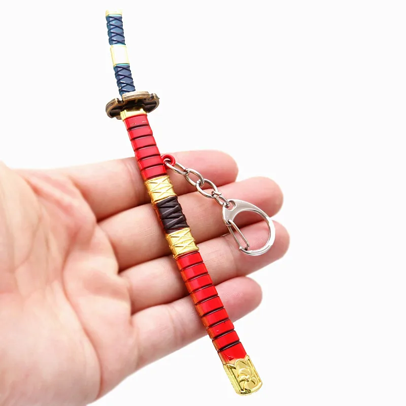 Japanese Anime Demon Killer Katana Sword Keychain Pandent Cosplay Knife Weapon Jewelry Keyring for Cartoon Fans Hey Holder