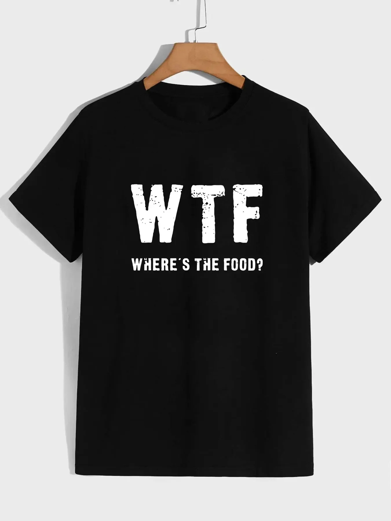 Summer New Women\'s Short-sleeved T-shirt with Funny WTF Letter Print Perfect for Casual Sports Men\'s Wear and Breathable Top