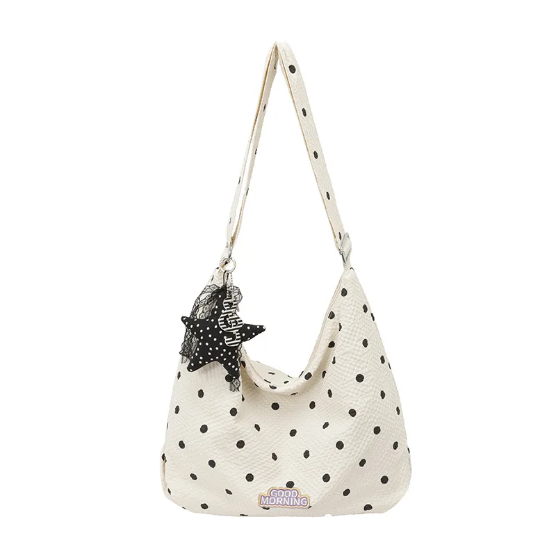Bowknot handbag for women2026New Summer Pleated Polka Dot Cloud Bag High-Value Crossbody Bag for Women