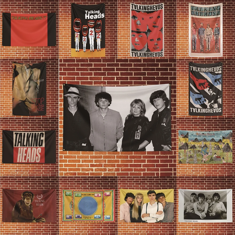 Talking Heads Music Flag Banner For Fan Cave Watch Party Tailgate Gathering Indoor Outdoor Backyard Home Festival Ornament Suppl